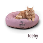 Leeby Cama Donut Antiderrapante Rosa para gatos, , large image number null